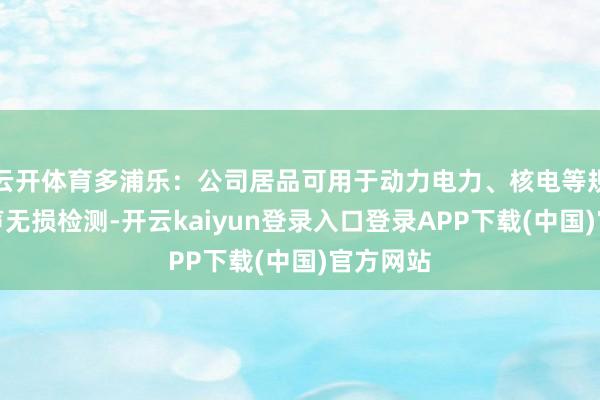 云开体育多浦乐：公司居品可用于动力电力、核电等规模的超声无损检测-开云kaiyun登录入口登录APP下载(中国)官方网站