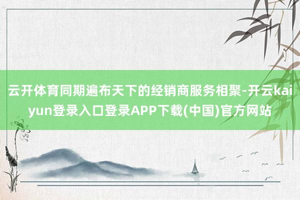 云开体育同期遍布天下的经销商服务相聚-开云kaiyun登录入口登录APP下载(中国)官方网站