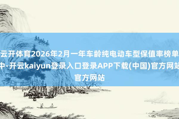 云开体育2026年2月一年车龄纯电动车型保值率榜单中-开云kaiyun登录入口登录APP下载(中国)官方网站