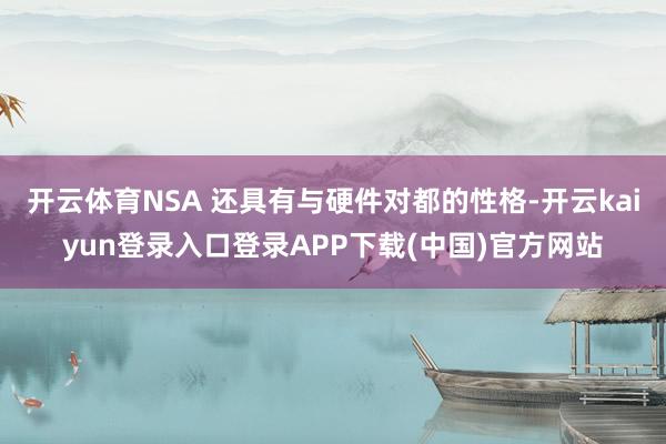 开云体育NSA 还具有与硬件对都的性格-开云kaiyun登录入口登录APP下载(中国)官方网站
