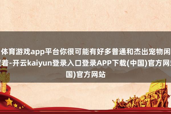 体育游戏app平台你很可能有好多普通和杰出宠物闲置着-开云kaiyun登录入口登录APP下载(中国)官方网站