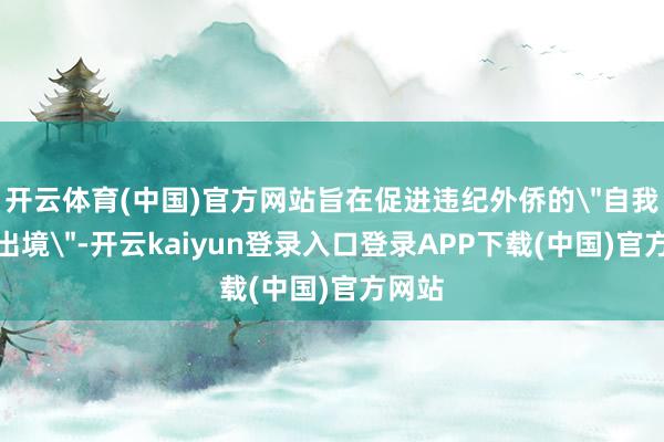 开云体育(中国)官方网站旨在促进违纪外侨的