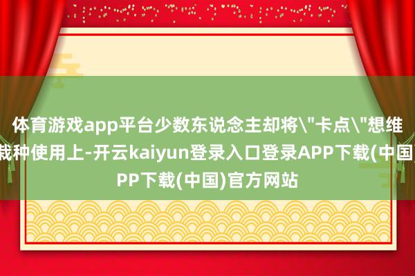 体育游戏app平台少数东说念主却将